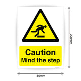 Caution Mind the Step Sign Sticker
