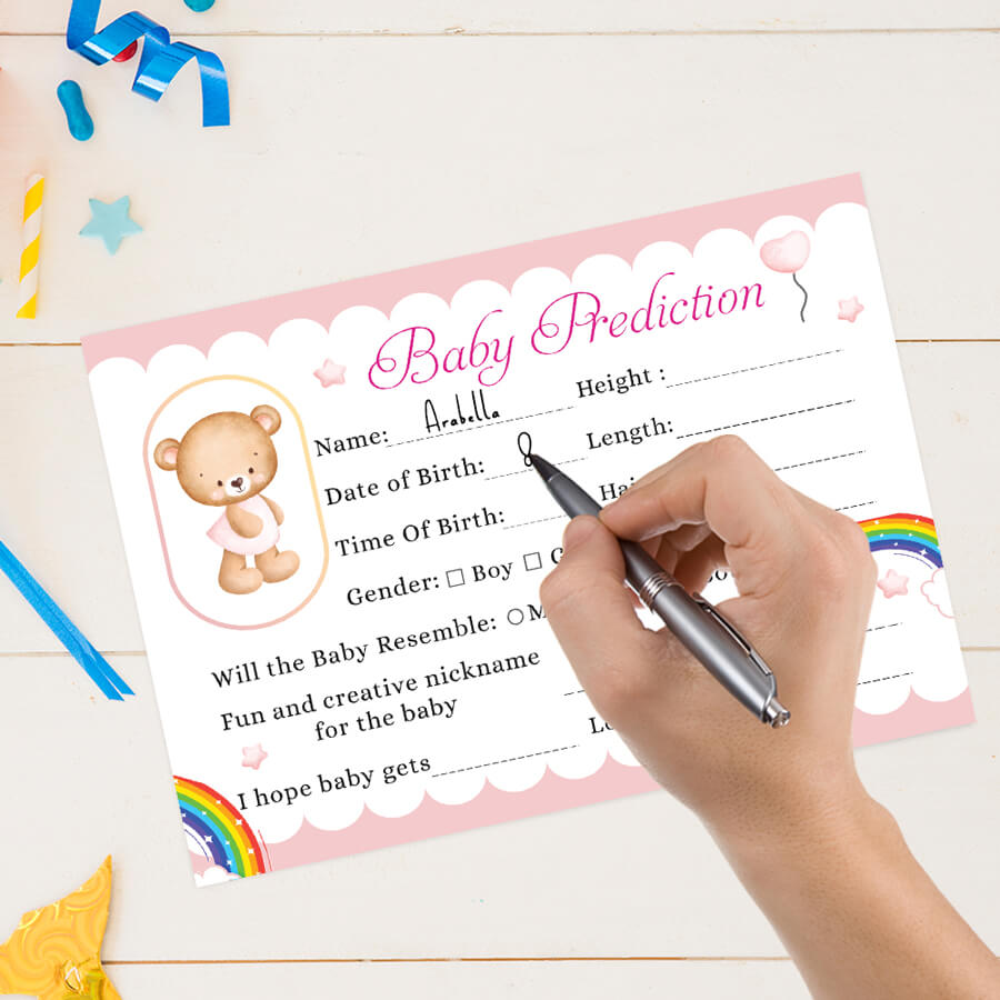 Teddy Bear Baby Prediction Cards - Set of 24