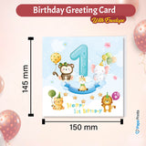 Animal Theme 1st Birthday Card For Boy And Girl