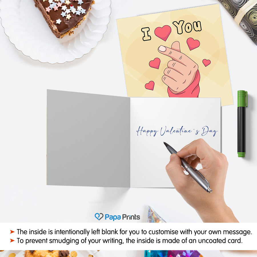 Hand Gesture Heart Valentine's Day Card