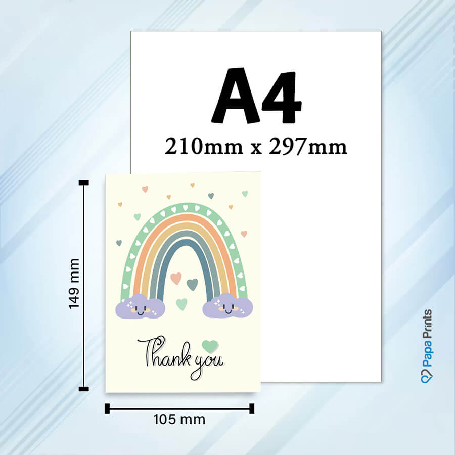 Rainbow Thank You Notes - Pack Of 24 - 8 Designs with Envelopes