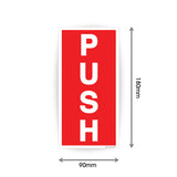 Push Pull Sign Red Sticker