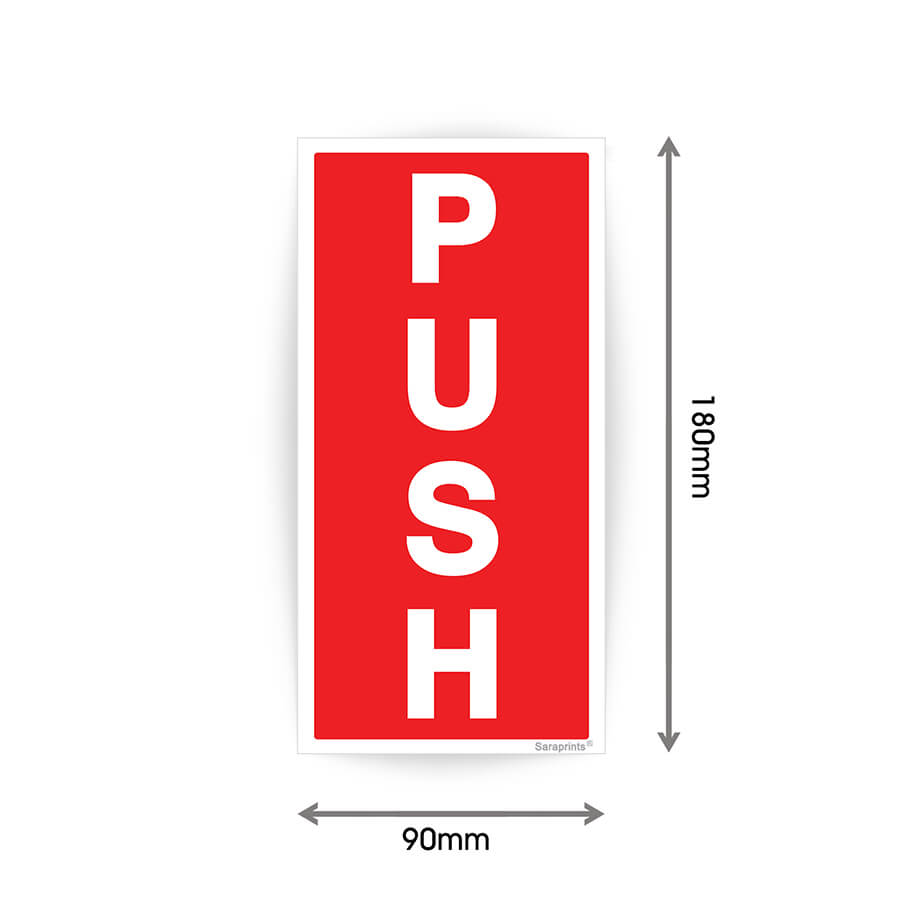 Push Pull Sign Red Sticker