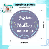Elegant Floral Personalised Wedding Stickers