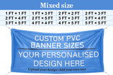 Custom PVC Banners with Straight Edges, Eyelets and Ties