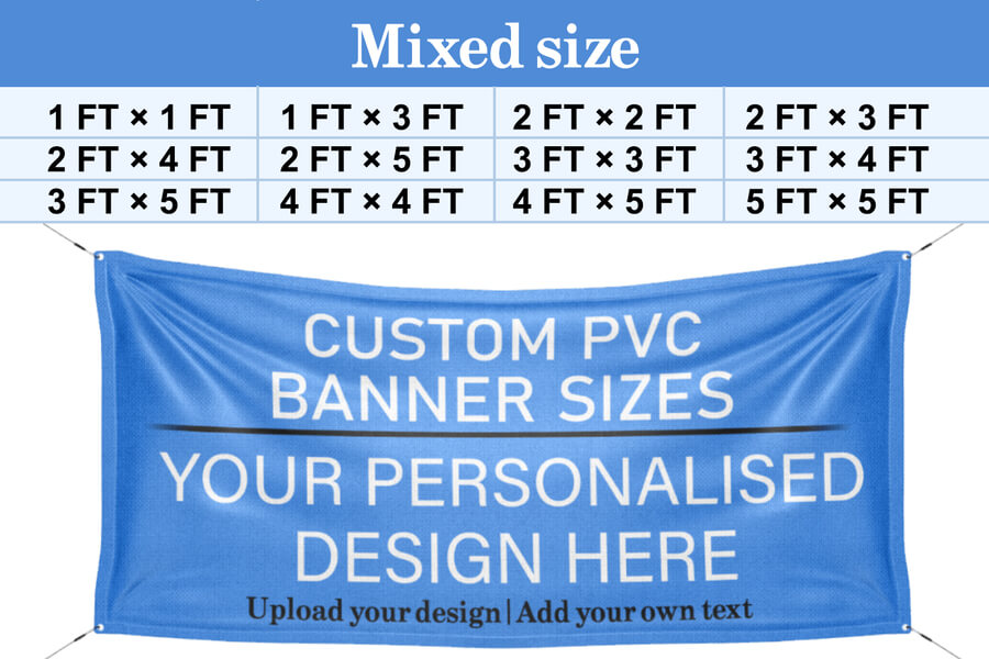 Custom PVC Banners with Straight Edges, Eyelets and Ties