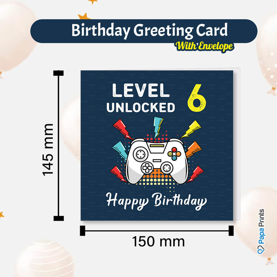 Happy Birthday: Level Unlocked Video Gaming Controller Greeting Card - Ages 6 to 50