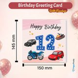Vibrant Vehicle Birthday Cards for Kids (Ages 1-15)