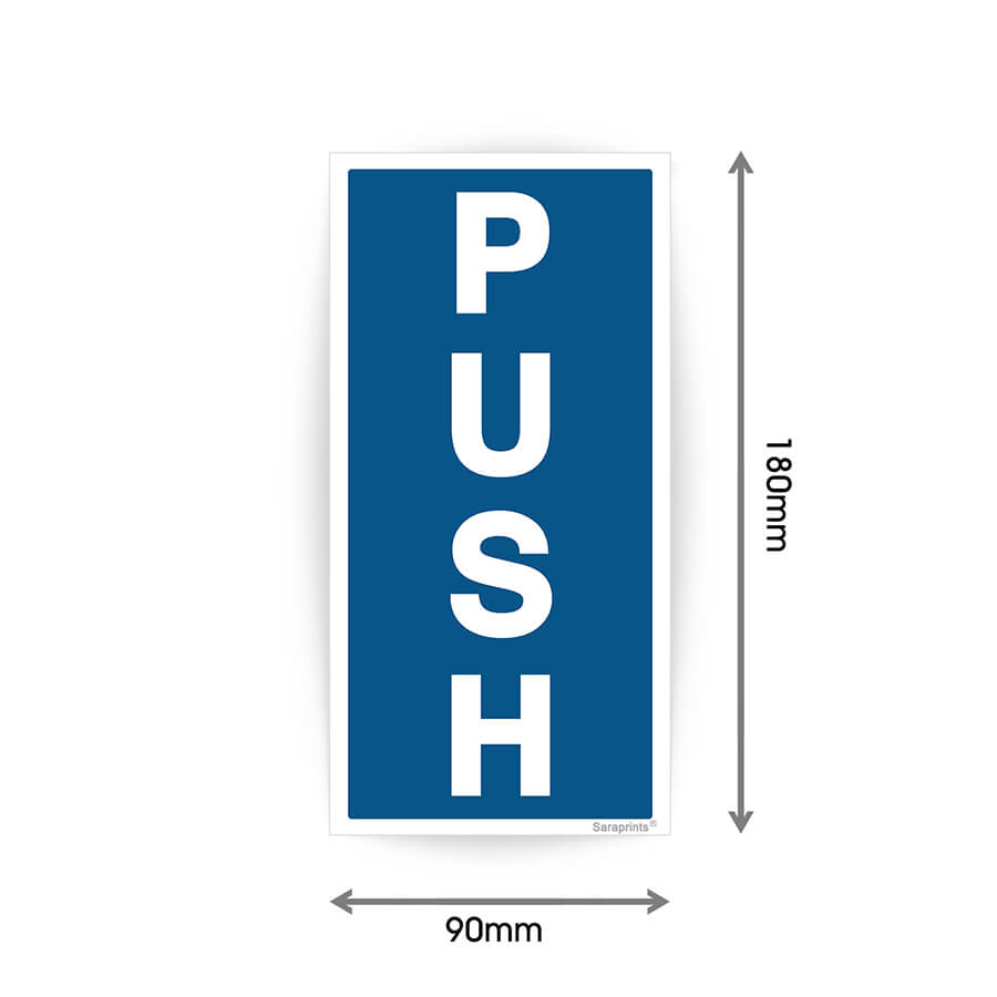 Push Pull Sign Blue Sticker