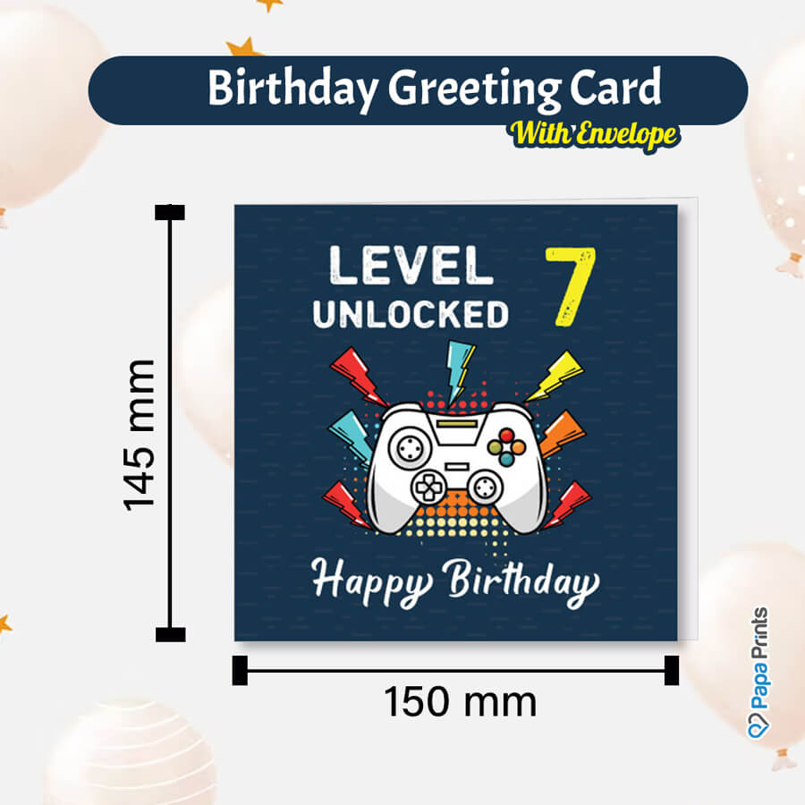 Happy Birthday: Level Unlocked Video Gaming Controller Greeting Card - Ages 6 to 50