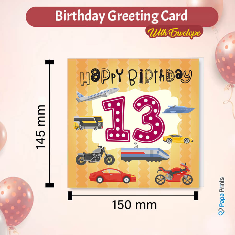 Vibrant Vehicle Birthday Cards for Kids (Ages 1-15)