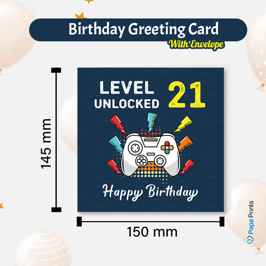 Happy Birthday: Level Unlocked Video Gaming Controller Greeting Card - Ages 6 to 50