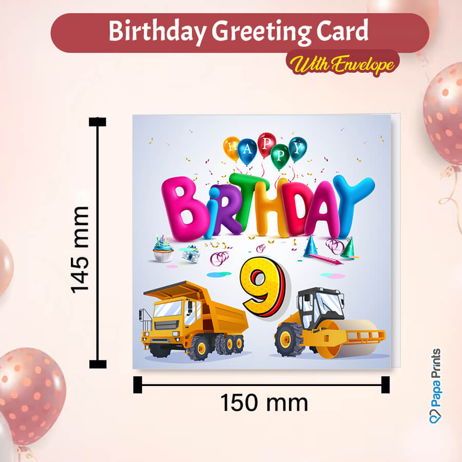 Vibrant Vehicle Birthday Cards for Kids (Ages 1-15)