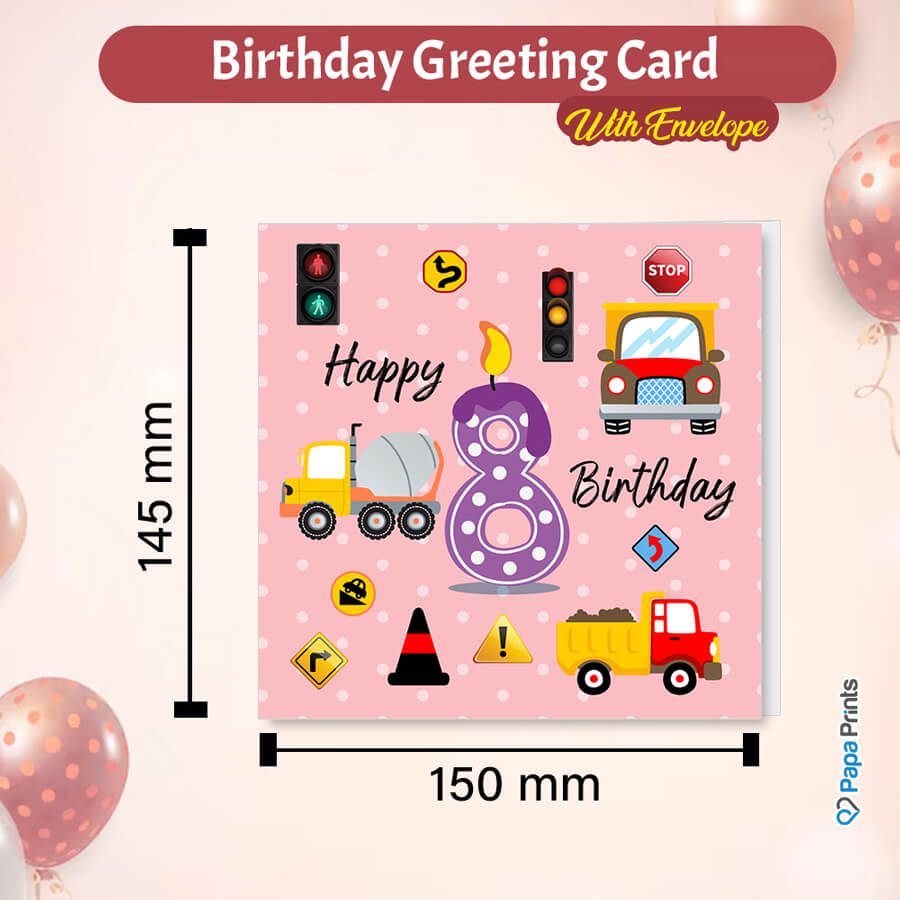 Vibrant Vehicle Birthday Cards for Kids (Ages 1-15)