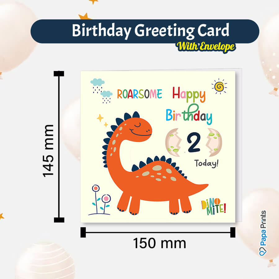 Dino-mite Birthday Wishes Age Greeting Card
