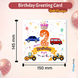Vibrant Vehicle Birthday Cards for Kids (Ages 1-15)