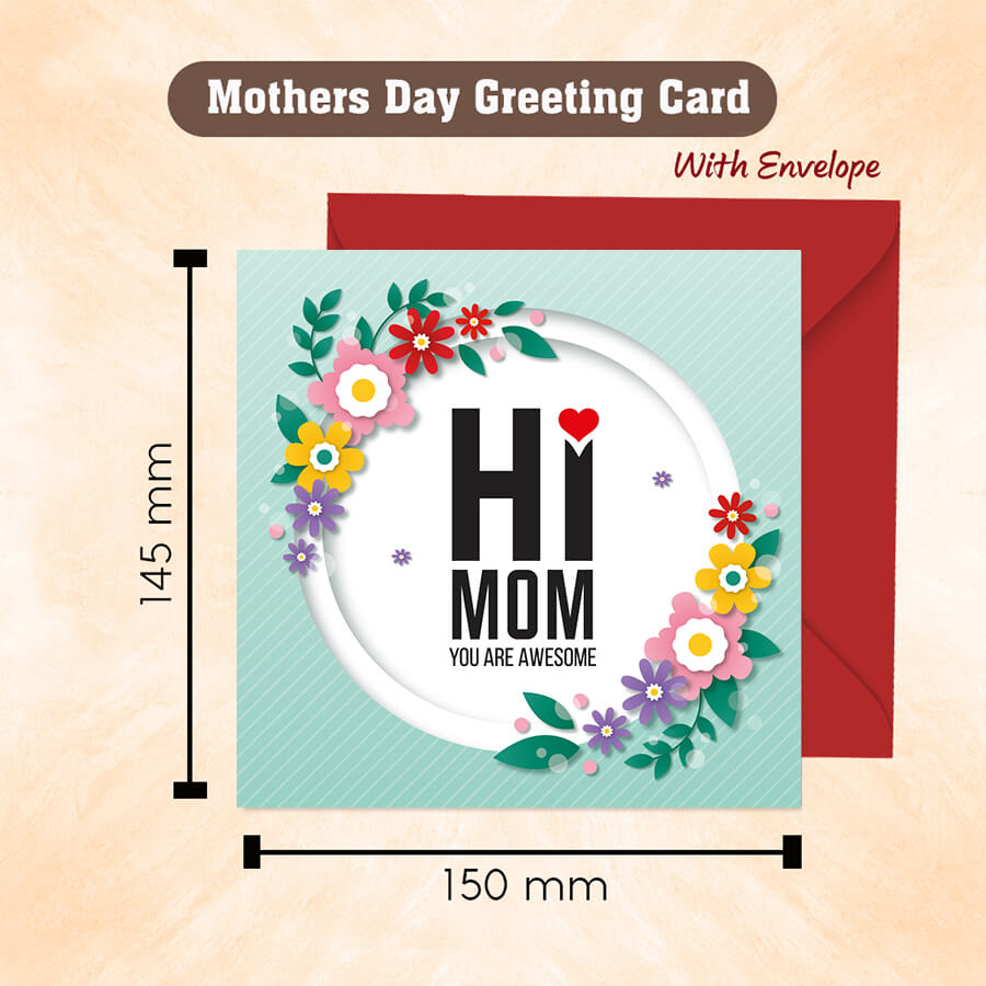 Mom, You're Awesome Floral Greeting Card