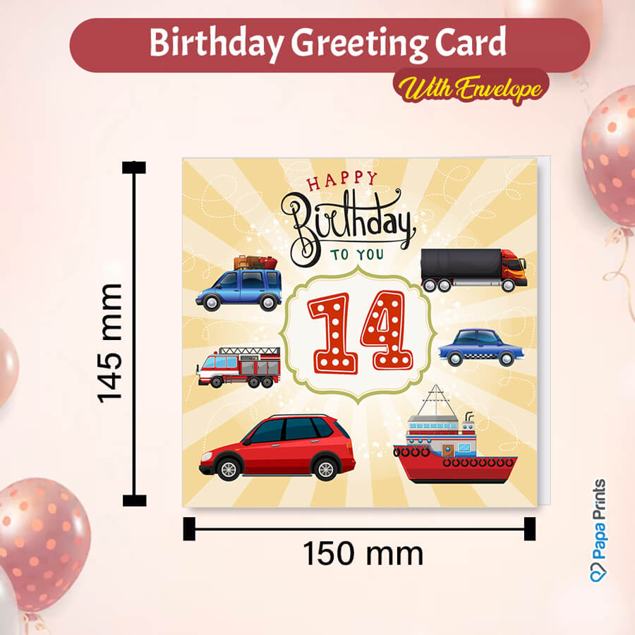 Vibrant Vehicle Birthday Cards for Kids (Ages 1-15)