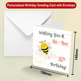 Custom Age Ha-Bee Birthday Greeting Card