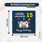 Happy Birthday: Level Unlocked Video Gaming Controller Greeting Card - Ages 6 to 50