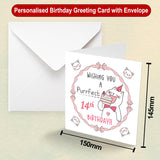 Personalised Cat Birthday Greeting Card With Age