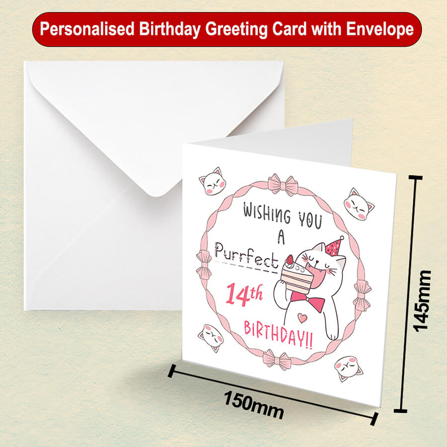 Personalised Cat Birthday Greeting Card With Age
