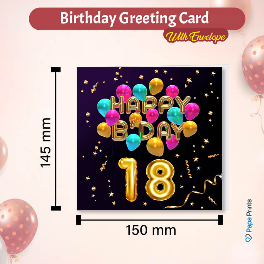 18th Birthday Greeting Card With Envelopes