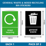 General Waste and Mixed Recycling Vinyl Sticker