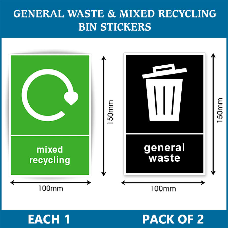 General Waste and Mixed Recycling Vinyl Sticker