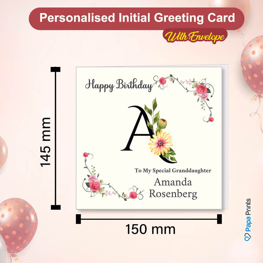 Personalised Initial Birthday Card