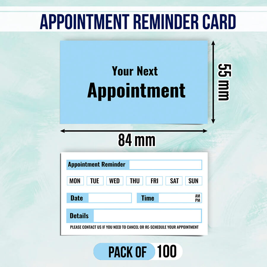Stay On Track with Our Custom Appointment Reminder Cards