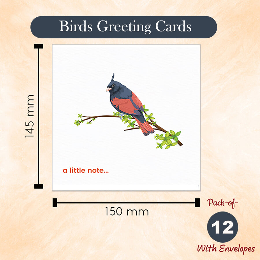 Exquisite Birds-Themed Note Cards with Envelopes