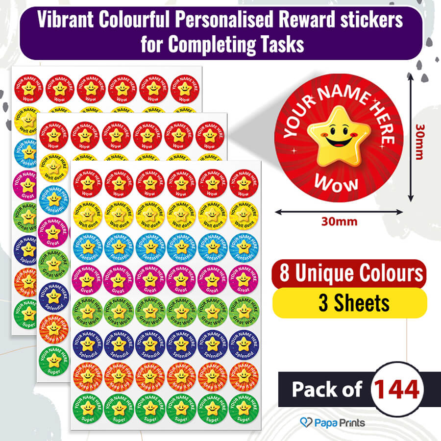 Personalized Star Reward Stickers