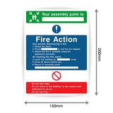 Fire Action & Safety Sign Sticker