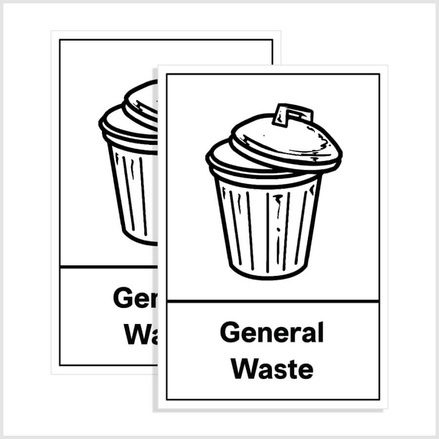 General Waste Recycling Bin Sticker