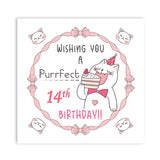 Personalised Cat Birthday Greeting Card With Age