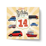 Vibrant Vehicle Birthday Cards for Kids (Ages 1-15)