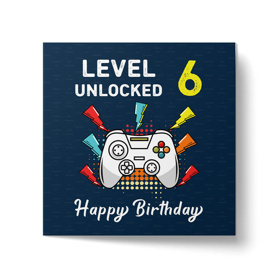 Happy Birthday: Level Unlocked Video Gaming Controller Greeting Card - Ages 6 to 50
