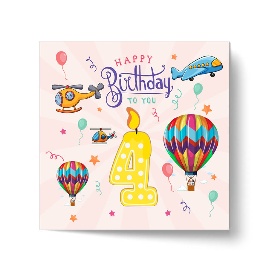 Vibrant Vehicle Birthday Cards for Kids (Ages 1-15)
