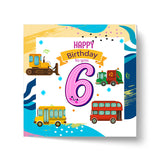Vibrant Vehicle Birthday Cards for Kids (Ages 1-15)