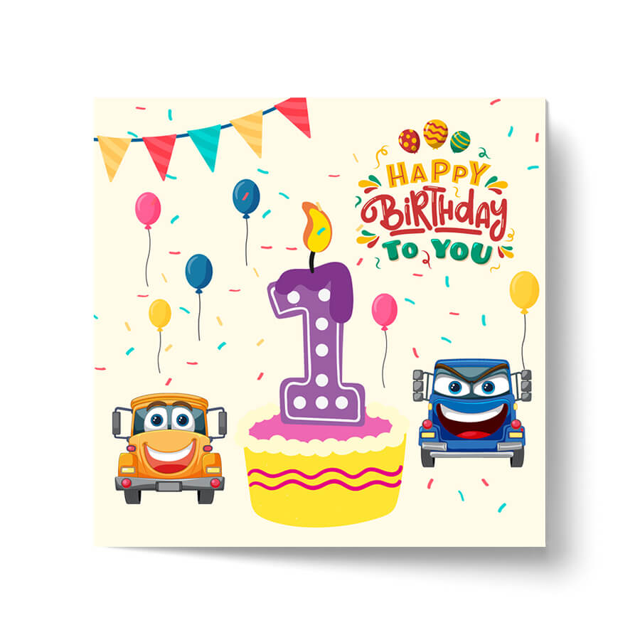Vibrant Vehicle Birthday Cards for Kids (Ages 1-15)