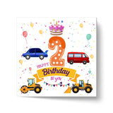 Vibrant Vehicle Birthday Cards for Kids (Ages 1-15)