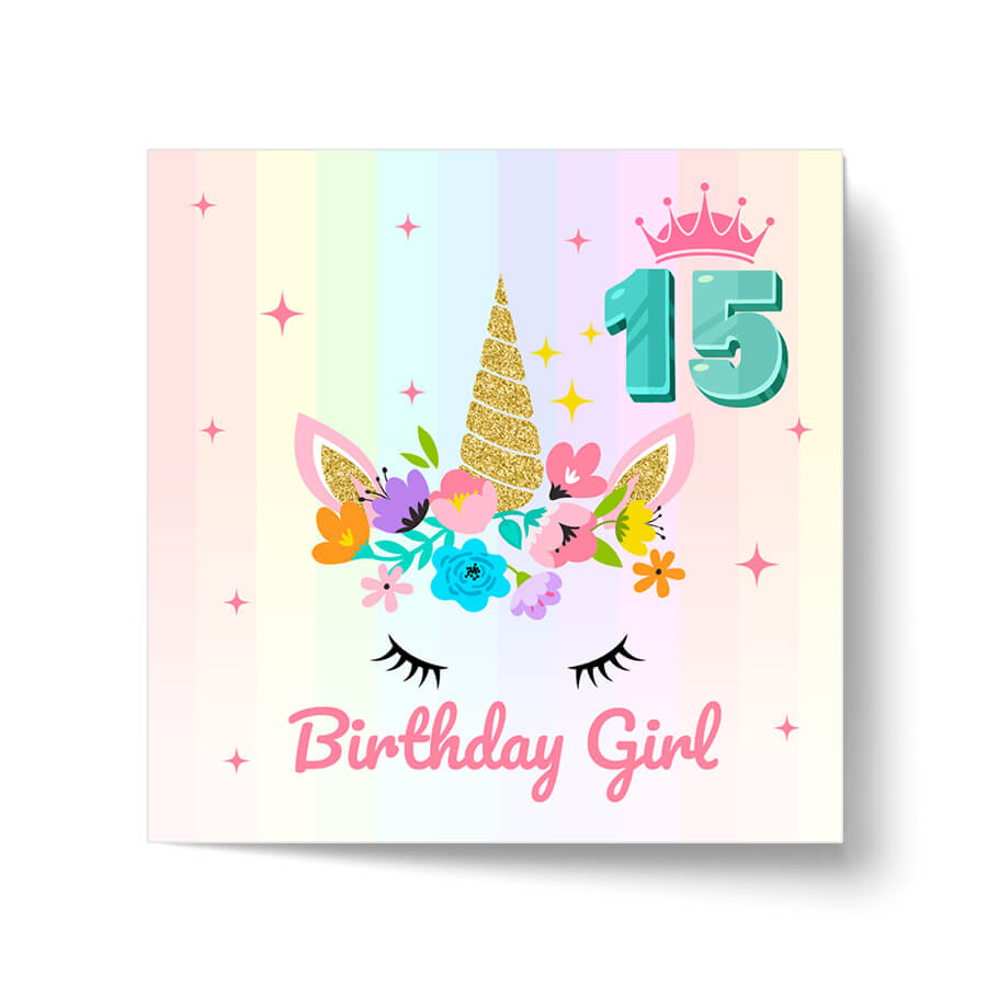Magical Milestones: Unicorn Age-Wise Birthday Cards (Ages 1-15)