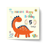 Dino-mite Birthday Wishes Age Greeting Card