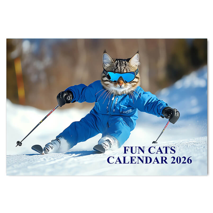 Cat Calendar 2026 A3 Wall Calendar UK