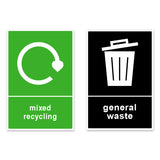 General Waste and Mixed Recycling Vinyl Sticker