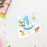 Animal Theme 1st Birthday Card For Boy And Girl