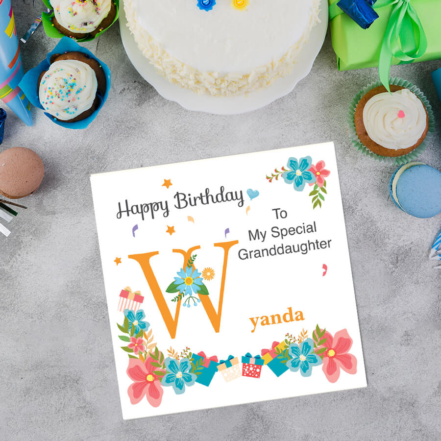 Personalised Initial Birthday Cards with Envelopes (A-Z)