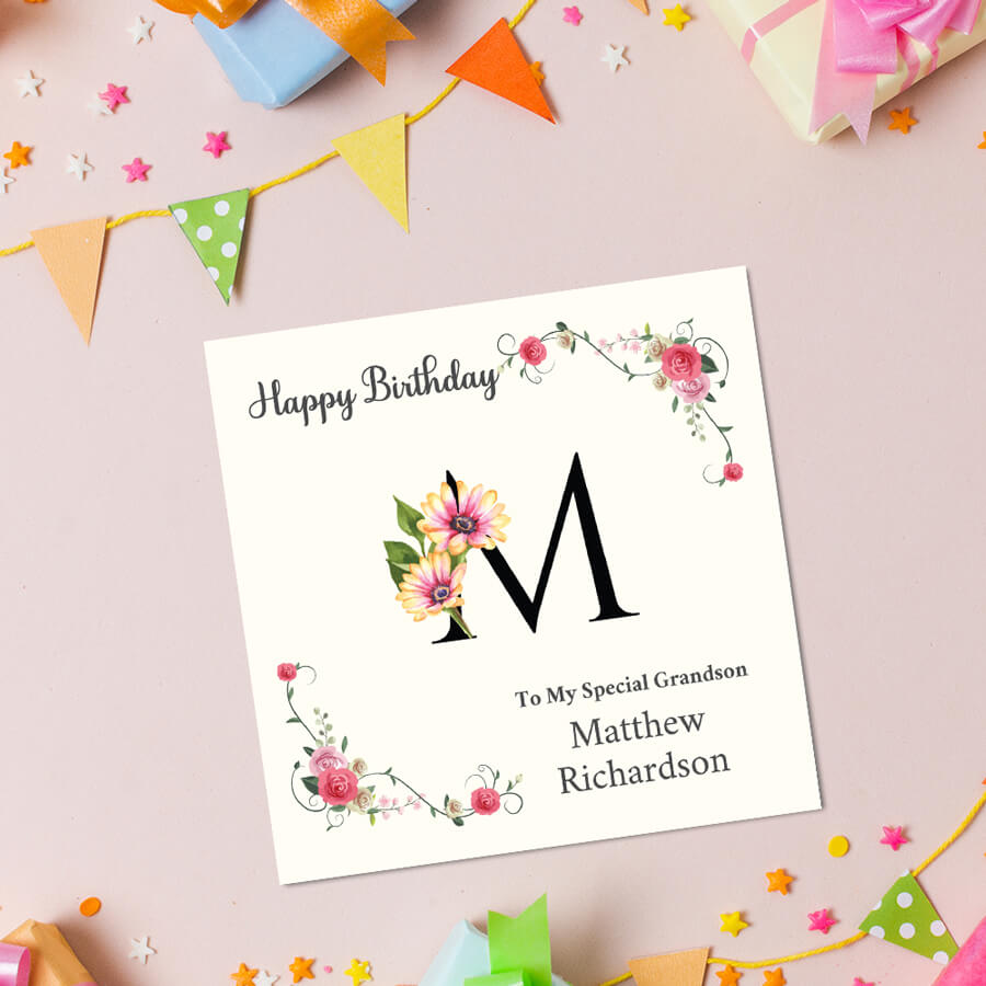 Personalised Initial Birthday Card