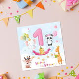 Animal Theme 1st Birthday Card For Boy And Girl
